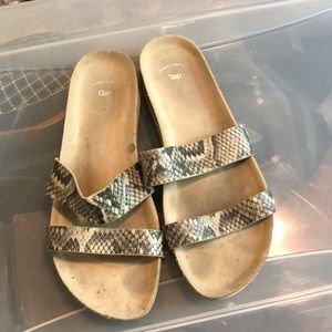 Gap, snake skin sandals, size 7, gently worn.